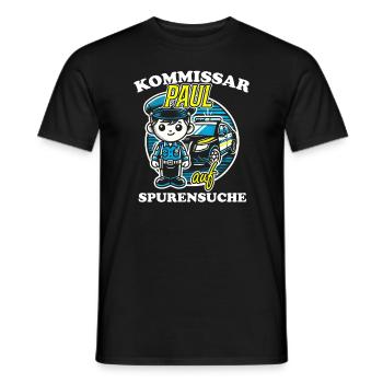 Kommissar Paul Spurensuche - Männer T-Shirt - Schwarz - Vorne - AI Model Male 178 light (178cm)