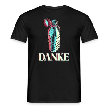 Flasche mit festen Deckel Danke - Männer T-Shirt - Schwarz - Vorne - AI Model Male 178 light (178cm)