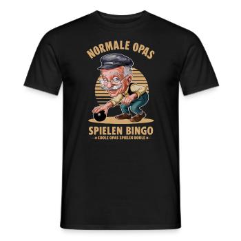 Les grands-pères cool jouent aux boules, à la pétanque, à la pétanque - T-shirt homme - noir - Devant - AI Model Male 178 light (178cm)