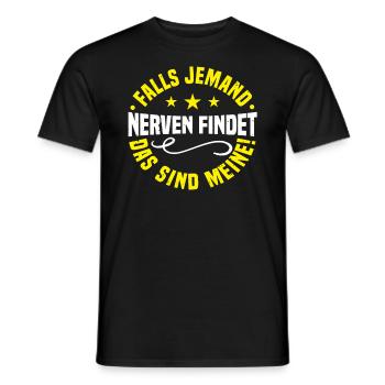 Sarcasme, au cas où quelqu’un trouverait les nerfs, sarcastique - T-shirt homme - noir - Devant - AI Model Male 178 light (178cm)