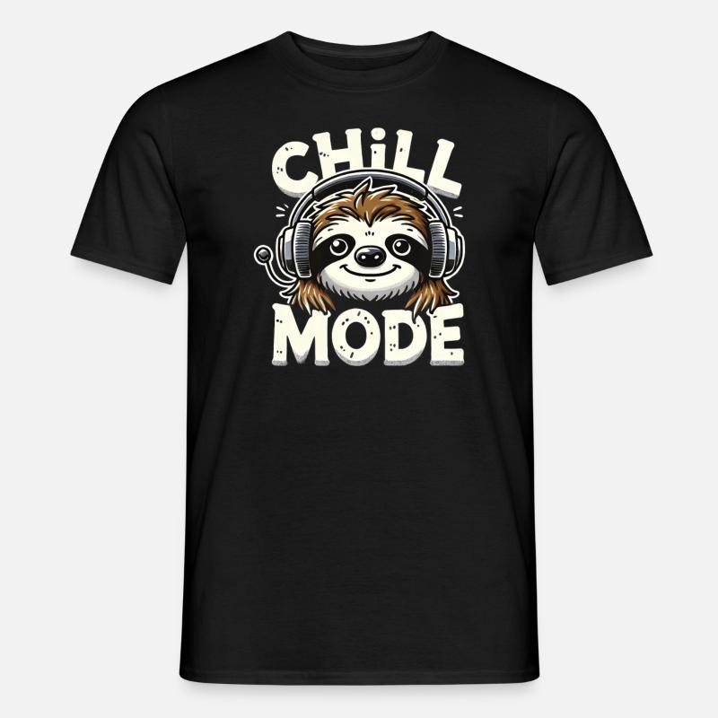 Faultier-Chill-Modus Entspannung - Männer T-Shirt - Schwarz