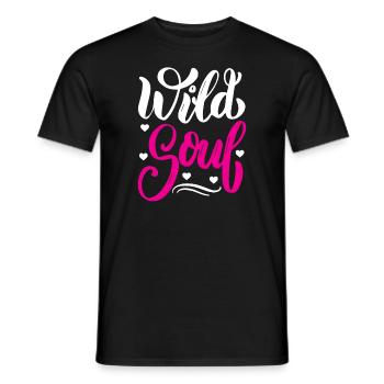 Embrassez votre sauvage avec notre - T-shirt homme - noir - Devant - AI Model Male 178 light (178cm)
