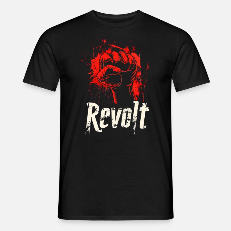 Revolt Red Hand - Männer T-Shirt - Schwarz