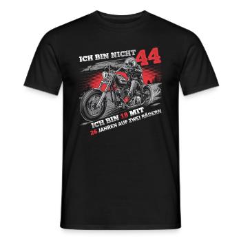 Ich bin nicht 44 Motorradfahrer Biker 44. - Männer T-Shirt - Schwarz - Vorne - AI Model Male 178 light (178cm)