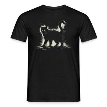 Creepy Goth Cat, Horror Cat, Weirdcore Cat - Men's T-Shirt - black - Front - AI Model Male 178 light (178cm)