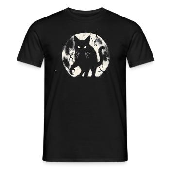 Creepy Goth Cat, Horror Cat, Weirdcore Cat - Men's T-Shirt - black - Front - AI Model Male 178 light (178cm)