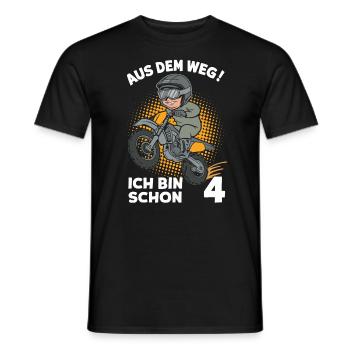 Out of the way! I'm already 4 children's birthday - Men's T-Shirt - black - Front - AI Model Male 178 light (178cm)