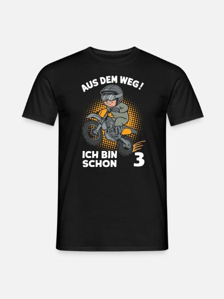 Aus Dem Weg! Ich Bin Schon 3 Kindergeburtstag - Männer T-Shirt - Schwarz