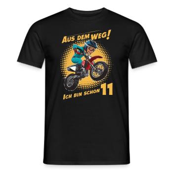 Dégagez! J’ai déjà 11 ans fête d’anniversaire d’enfants - T-shirt homme - noir - Devant - AI Model Male 178 light (178cm)