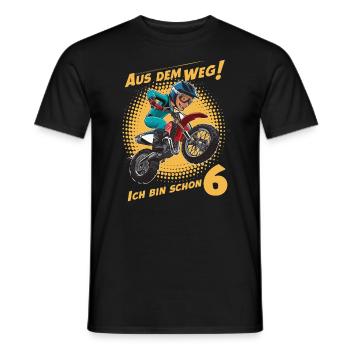 Out of the way! I'm already 6 children's birthday - Men's T-Shirt - black - Front - AI Model Male 178 light (178cm)