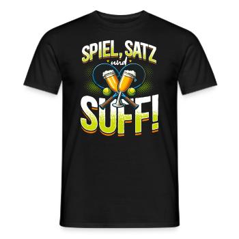 Bière Tennis, Set de jeux & Booze, Amateur de bière - T-shirt homme - noir - Devant - AI Model Male 178 light (178cm)