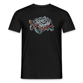 Patience with our Slow and Steady Turtle - Men's T-Shirt - black - Front - AI Model Male 178 light (178cm)