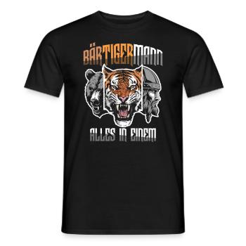 Homme barbu tout en un Viking - T-shirt homme - noir - Devant - AI Model Male 178 light (178cm)