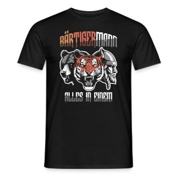 Homme barbu tout en un Viking - T-shirt homme - noir - Devant - AI Model Male 178 light (178cm)