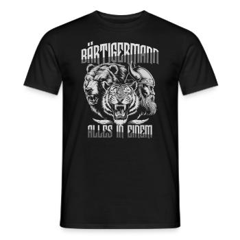 Homme barbu tout en un Viking - T-shirt homme - noir - Devant - AI Model Male 178 light (178cm)