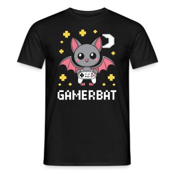 Mignon Gaming Bat Gamebat pour les amateurs de chauves-souris - T-shirt homme - noir - Devant - AI Model Male 178 light (178cm)