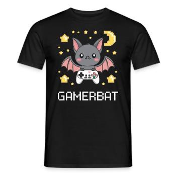 Mignon Gaming Bat Gamebat pour les amateurs de chauves-souris - T-shirt homme - noir - Devant - AI Model Male 178 light (178cm)