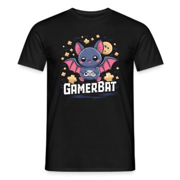 Mignon Gaming Bat Gamebat pour les amateurs de chauves-souris - T-shirt homme - noir - Devant - AI Model Male 178 light (178cm)