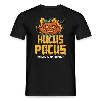 Citrouille hocus-pocus d’Halloween - T-shirt homme - noir - Devant - AI Model Male 178 light (178cm)
