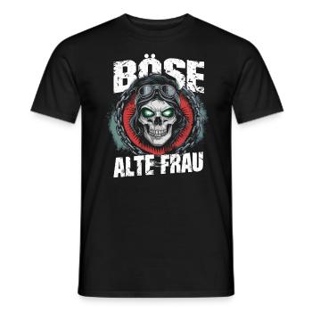 Motorcycle Biker Lady Sarcasm Nasty Old Woman - Men's T-Shirt - black - Front - AI Model Male 178 light (178cm)