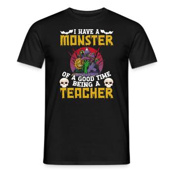 Halloween "J’ai un monstre d’un bon moment - T-shirt homme - noir - Devant - AI Model Male 178 light (178cm)