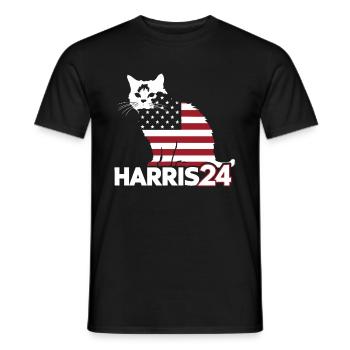 Kamala Harris 24 Cat Lady Supporter - Männer T-Shirt - Schwarz - Vorne - AI Model Male 178 light (178cm)