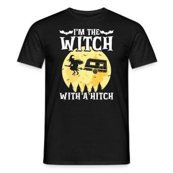 Halloween I'm the Witch with a Hook - Men's T-Shirt - black - Front - AI Model Male 178 light (178cm)