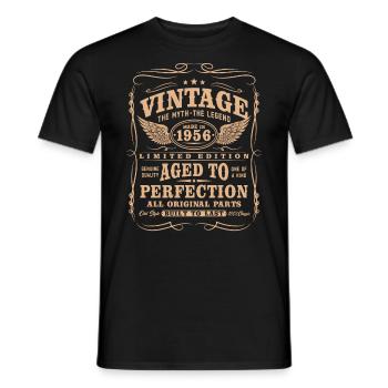 Vintage 1956 Jahrgang Geburtstag Retro Geschenk - Männer T-Shirt - Schwarz - Vorne - AI Model Male 178 light (178cm)