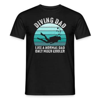 diving dad like a normal dad but much cooler - Men's T-Shirt - black - Front - AI Model Male 178 light (178cm)