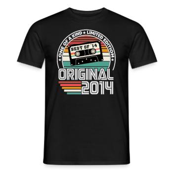 Original 2014 Jahrgang Retro Geburtstag Geschenk - Männer T-Shirt - Schwarz - Vorne - AI Model Male 178 light (178cm)