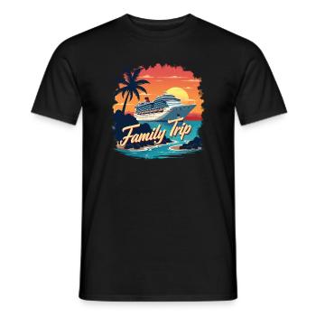 Chemise Croisière Famille Découvrez le - T-shirt homme - noir - Devant - AI Model Male 178 light (178cm)