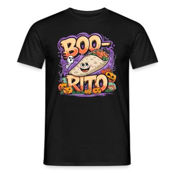 Boo-Rito Burrito d’Halloween Citrouille fantôme mignonne - T-shirt homme - noir - Devant - AI Model Male 178 light (178cm)