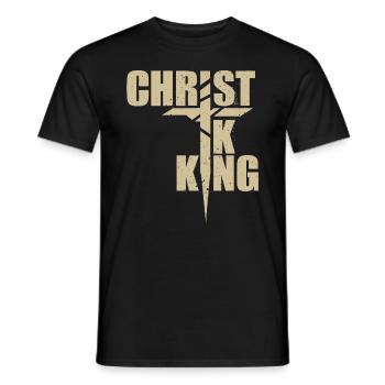 Le Christ est roi Foi chrétienne Religieux - T-shirt homme - noir - Devant - AI Model Male 178 light (178cm)