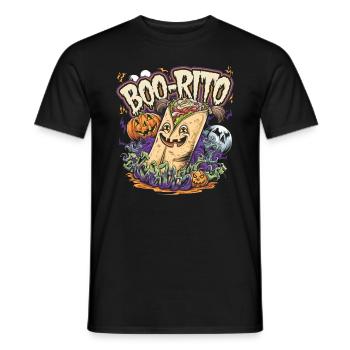 Boo-Rito Burrito d’Halloween Citrouille fantôme mignonne - T-shirt homme - noir - Devant - AI Model Male 178 light (178cm)
