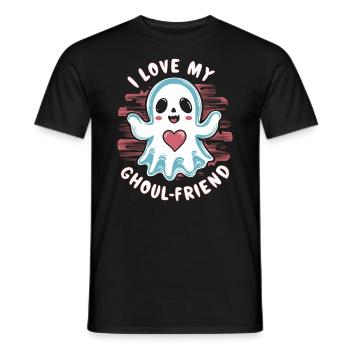J’aime mon ami goule mignon fantôme Halloween - T-shirt homme - noir - Devant - AI Model Male 178 light (178cm)