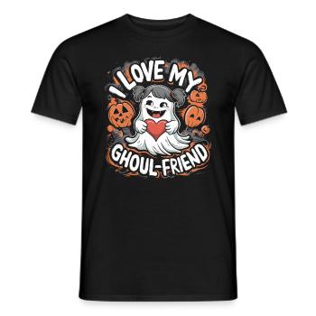 J’aime mon ami goule mignon fantôme Halloween - T-shirt homme - noir - Devant - AI Model Male 178 light (178cm)