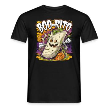 Boo-Rito Burrito d’Halloween Citrouille fantôme mignonne - T-shirt homme - noir - Devant - AI Model Male 178 light (178cm)
