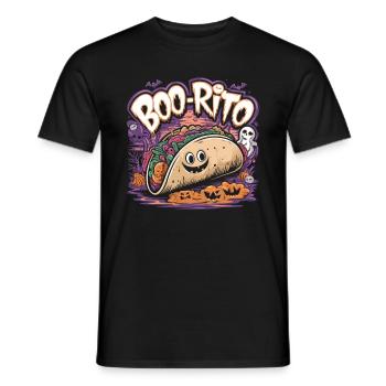 Boo-Rito Halloween Burrito Cute Ghost Pumpkin - Männer T-Shirt - Schwarz - Vorne - AI Model Male 178 light (178cm)