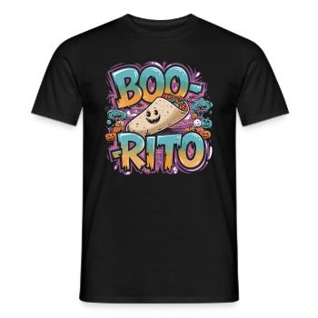 Boo-Rito Burrito d’Halloween Citrouille fantôme mignonne - T-shirt homme - noir - Devant - AI Model Male 178 light (178cm)