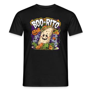 Boo-Rito Burrito d’Halloween Citrouille fantôme mignonne - T-shirt homme - noir - Devant - AI Model Male 178 light (178cm)