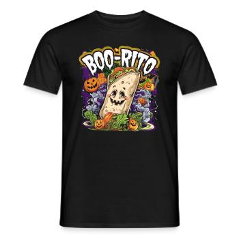 Boo-Rito Burrito d’Halloween Citrouille fantôme mignonne - T-shirt homme - noir - Devant - AI Model Male 178 light (178cm)