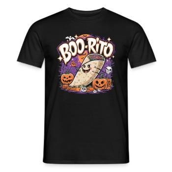 Boo-Rito Burrito d’Halloween Citrouille fantôme mignonne - T-shirt homme - noir - Devant - AI Model Male 178 light (178cm)