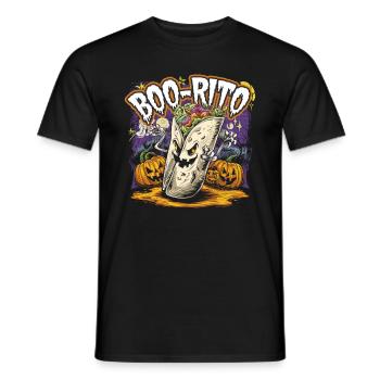 Boo-Rito Burrito d’Halloween Citrouille fantôme mignonne - T-shirt homme - noir - Devant - AI Model Male 178 light (178cm)