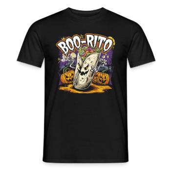 Boo-Rito Burrito d’Halloween Citrouille fantôme mignonne - T-shirt homme - noir - Devant - AI Model Male 178 light (178cm)