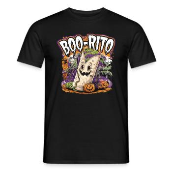 Boo-Rito Burrito d’Halloween Citrouille fantôme mignonne - T-shirt homme - noir - Devant - AI Model Male 178 light (178cm)