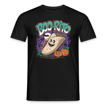 Boo-Rito Burrito d’Halloween Citrouille fantôme mignonne - T-shirt homme - noir - Devant - AI Model Male 178 light (178cm)
