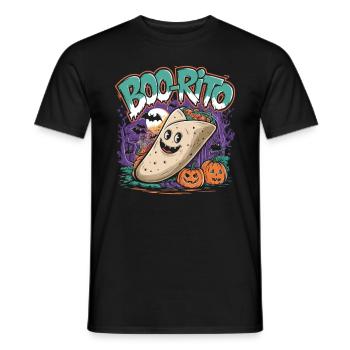 Boo-Rito Burrito d’Halloween Citrouille fantôme mignonne - T-shirt homme - noir - Devant - AI Model Male 178 light (178cm)
