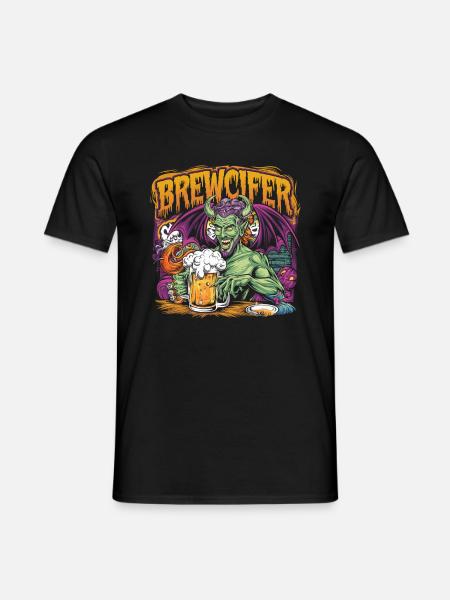 Brewcifer Devil Beer Lover Halloween - Men's T-Shirt - black