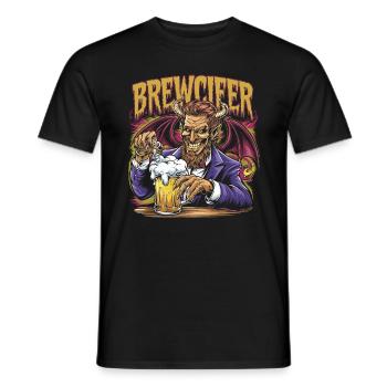 Brewcifer Devil Beer Lover Halloween - Männer T-Shirt - Schwarz - Vorne - AI Model Male 178 light (178cm)