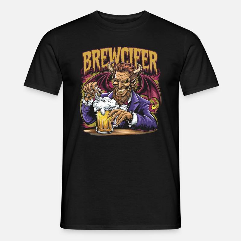 Brewcifer Devil Beer Lover Halloween - Men's T-shirt - black